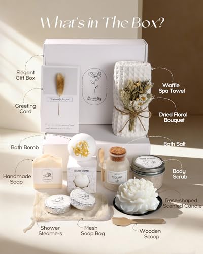 Coralogo Coconut Spa Gift Basket - 12pc Self-Care Relaxation Set for Women