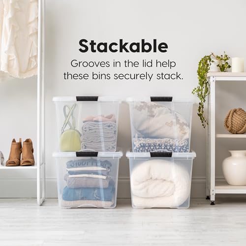 IRIS USA 6-Pack 72-Quart Clear Storage Bins with Lids – Stackable Plastic