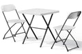 White Folding Table Set with 2 Chairs - Portable Heavy Duty Outdoor Picnic