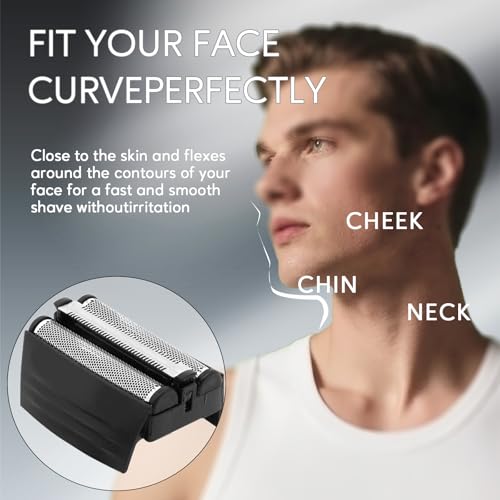 Replacement Shaver Foil Compatible with Remington Electric Shaver TITANIUM-X Flex & Pivot Foil and Cutter for F5800 & F7800, Replacement Heads Fit for Remington F4900, F5800 and F7800 (3 Pcs)