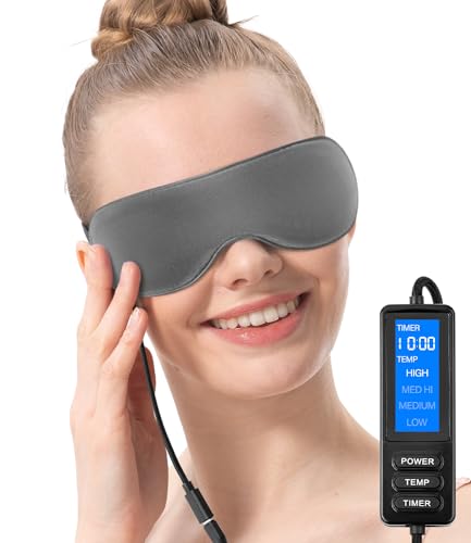Heated Eye Mask for Relaxation & Eye Comfort - Adjustable Temperature & Washable Cotton