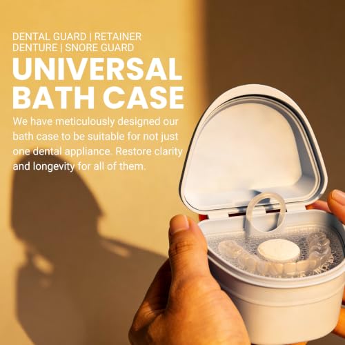 Retainer & Denture Cleaning Kit with Tablets, Bath Case & Strainer - 1 Count