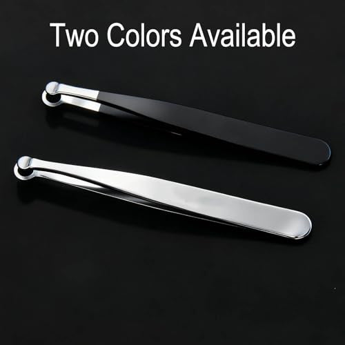 Liangery Manual Nose Hair Trimmer for Men Women- Stainless Steel Precision Blades, Leather Case, Tweezers Style Nasal Cutter, Eyebrow, Ear & Facial Grooming Tool (Tarnish)