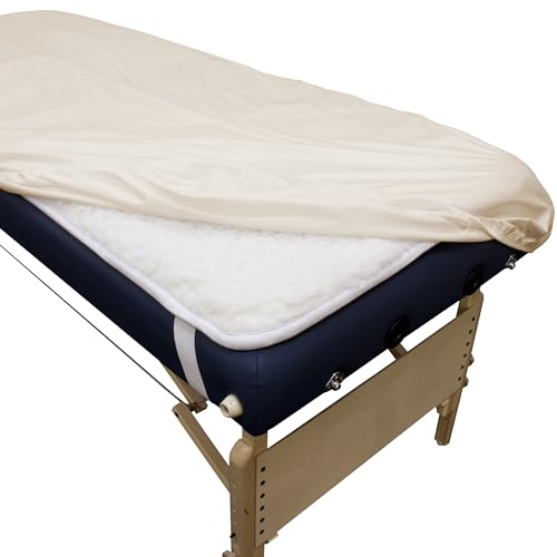 Body Linen Reusable Massage Table Cover - Waterproof Fitted Barrier, 1 Pack/Natural