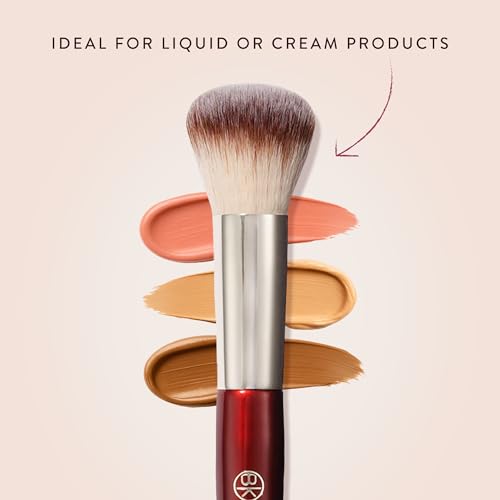 BK BEAUTY 106 ROUND FOUNDATION BRUSH ? Dense Dome Shape for Liquid & Cream Foundation, Seamless Streak-Free Application, Multi-Use Face Makeup Tool