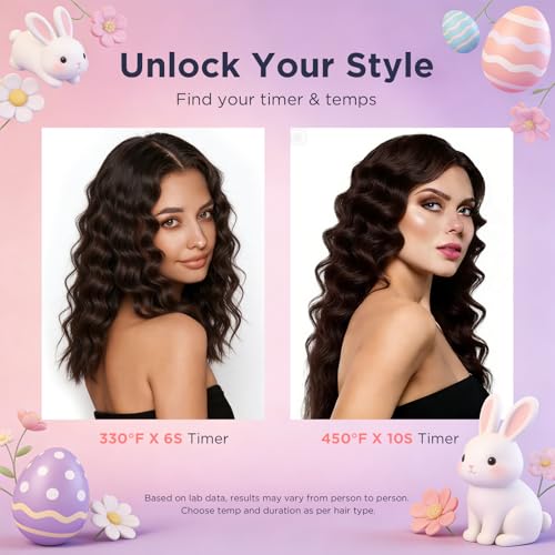 Deep Wave Curling Iron with 1 Inch Barrel - Beach Waves Waver - Prussian Blue