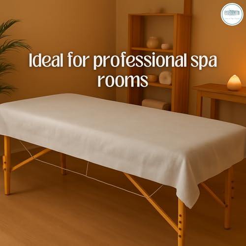 Disposable Non-Woven Bed Sheets Pre-Cut 40"x78" White Sheets for Salon, Spa, Tattoo, Lash & Beauty
