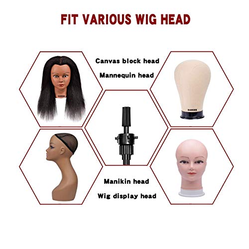Adjustable Wig Stand Tripod with Mannequin Head Support - 24 to 64 Inch, Metal, Pack of 1