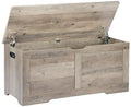 Grey Wooden Storage Chest with Lift Top - 39.4 Inch Toy & Blanket Storage Bench
