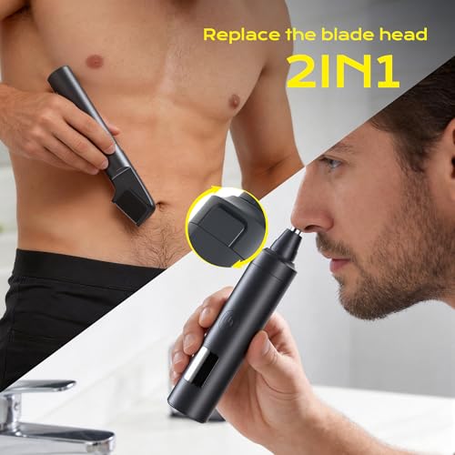 Men's Waterproof Pubic Hair Trimmer with LED Display - Black