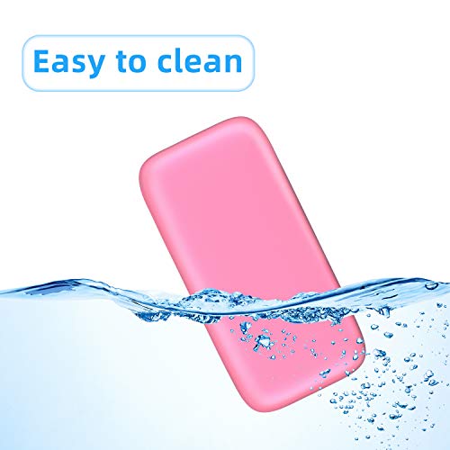 Blulu 4 Pcs Silicone Lash Pads Eyelash Extension Holder Pallet False Lashes Holder Grafting Gasket Pallet Tools for Fake Eyelash Adhesive, Pink and Transparent