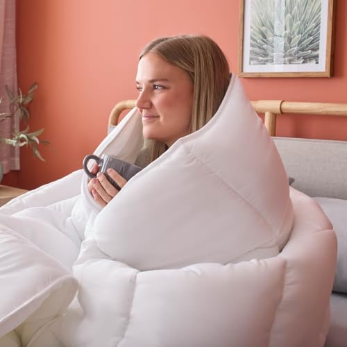 White Down Alternative Comforter with Duvet Loops - King Size All-Season Bedding