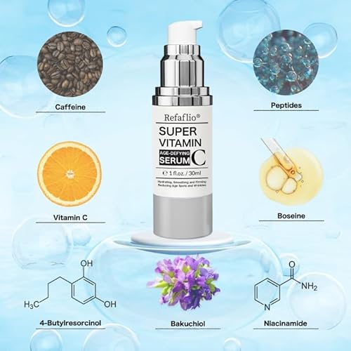 Super Vitamin C Serum for Women over 70, Wrinkle Cream for Face, Anti Aging Cream, Hydrates, Softens, Lifts and Firms Super Vitamin C Serum (60ml, Orange)