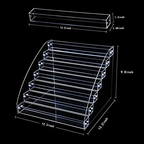 7 Tiers Acrylic Nail Polish & Lipstick Organizer Display Stand - Wide Tall Floor Model
