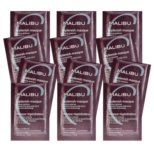 Malibu C Replenish Hair Masque - Deep Hydrating Conditioner - 12 Pack of All Hair Types & Textures