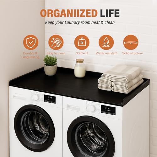 Washer Dryer Topper - 54x27.5 Inch Laundry Surface for Organization, Black (Variation of THIS listing)