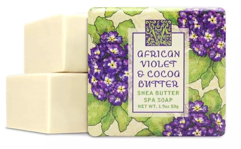 Greenwich Bay African Violet Scented Bar Soaps - 12 Mini Botanical Guest Bathroom Set