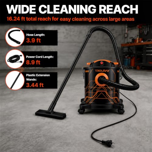 20L Ash Vacuum for Pellet Stoves 1200W Super-Powered Suction with Metal Canister