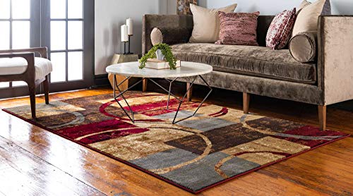 5'3 x 8' Area Rug - Modern Abstract Rustic Geometric Multi Beige