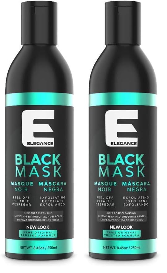 Black Peel Off Face Mask with Charcoal - 8.45 Oz Pack of 2 - Eliminates Blackheads & Impurities, Restores Skin