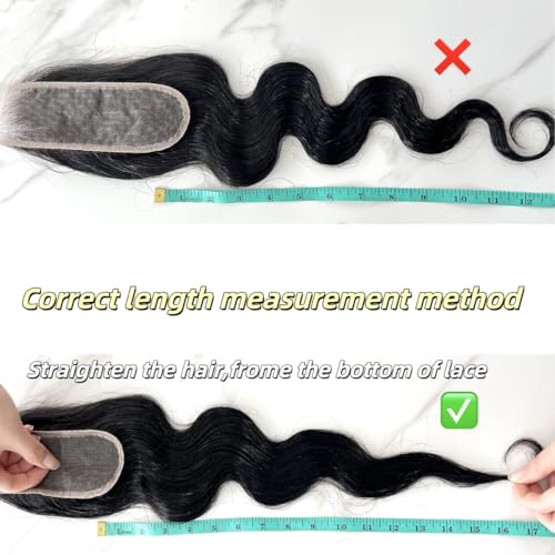 2x6 HD Lace Closure Body Wave Human Hair 12 Inch Natural Color - Brazilian Virgin, Middle Part, Baby Hair, Transparent HD Lace, Variation of THIS listing