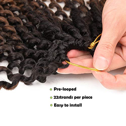 7 Packs 18 Inch Water Wave Synthetic Passion Twist Hair Ombre Brown Blonde - Crochet Braids