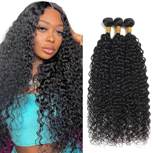 Black Water Wave Human Hair Bundles - 3 Pack 12-34 Inch Brazilian Virgin Hair