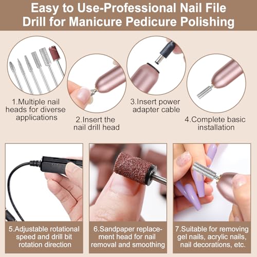 Colorful Acrylic Nail Kit Starter Set for Beginners with Nail Drill & Accessories