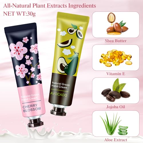 Dansib 60 Pack Mini Hand Cream Gifts Set for Women & Moms - 10 Scents, Travel Size, Moisturizing & Hydrating, Perfect for Gifts - Variation of 60