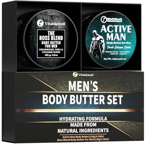 Men's Body Butter with Cologne Fragrance - Deep Moisturizer & Scented Cream