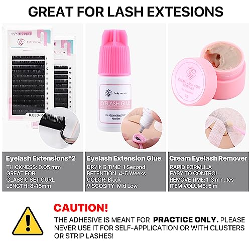 Eyelash Extension Practice Kit with Mannequin Head and Tools - 225 PCS