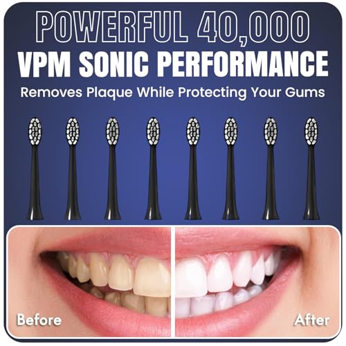 Electric Toothbrush with 8 Soft Bristle Heads, 5 Modes & Smart Timer for Adults