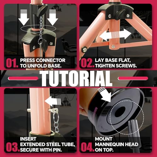 40 Inch Adjustable Mannequin Head Stand Tripod for Cosmetology & Hairdressing Training