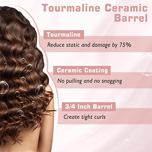 3/4 Inch Curling Iron for Vintage Curls - Dual Voltage Rose Gold