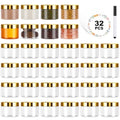32 Pack 5 oz Plastic Jars with Gold Lids for Cosmetics Food Storage