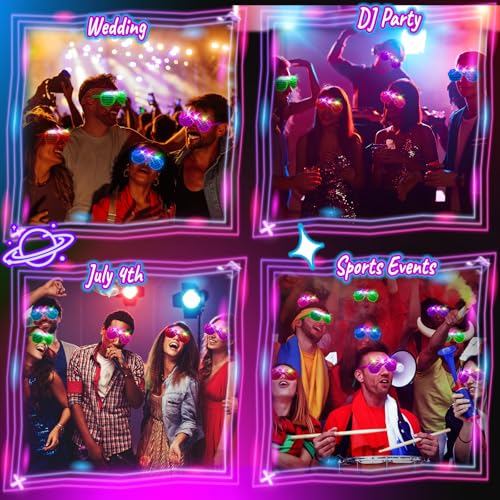 HONLYNE 105 Pack LED Glow in The Dark Glasses for Party, Halloween, Birthday, Rave