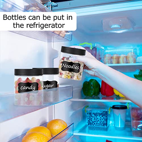 48 Pack Refillable Plastic Jars with Screw-On Lids for Food & Crafts