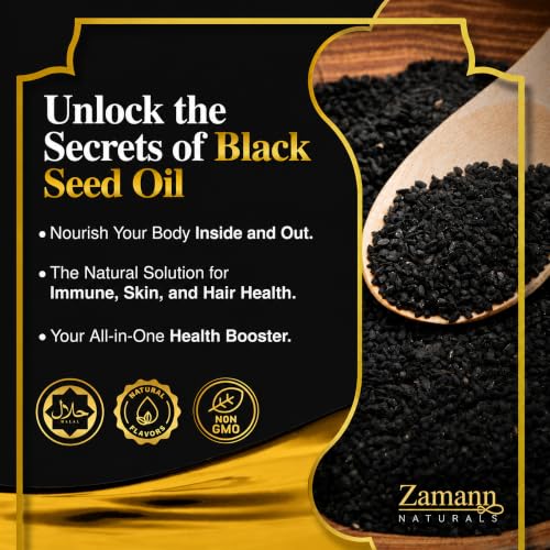 Zamann Naturals Black Seed Oil - 100% Pure Cold Pressed Nigella Sativa - 4.2oz for Immune, Skin, Hair & Joint Support