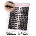 Lash Clusters Fox Eye Spikes Eyelash Extension Wispy Manga Cluster Eyelashes Fairy Spiky Cluster Eyelash Extensions 144Pcs Cat Eye Individuals Lashes Long DIY Volume Anime Lash Extension