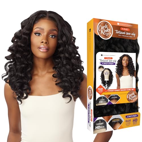 Kinky Wand Curl Synthetic Wig - 20 Inch, Jet Black, HD Lace, Glueless