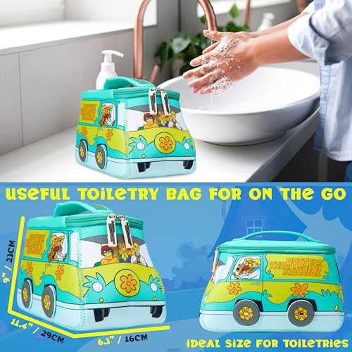 Scooby Doo Travel Makeup Bag for Girls Teens - Mystery Machine Design, 11.4x9x6.3 Inches