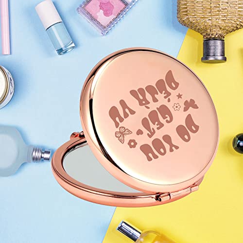 KEYCHIN Music Album Pocket Mirror Singer Fans Gifts Do You Get Deja Vu Music Song Lyrics Compact Makeup Mirror for Women Girls Teenagers (Deja Vu -RG)