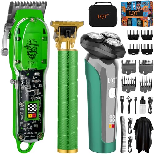 LQT Cordless Hair Clippers for Men with Precision Trimmer & Dual Foil Shaver - Green