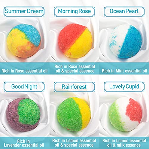 Organic Bath Bomb Set with 24 Moisturizing Essential Oil Fizzies - Gift Box Collection