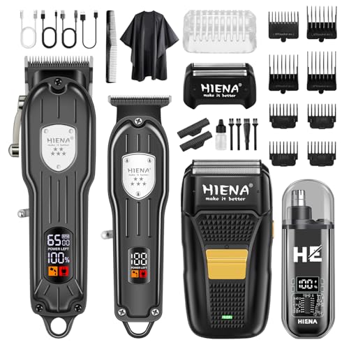 Black HIENA PRO 4-in-1 Professional Hair Clippers & Trimmer Kit for Men