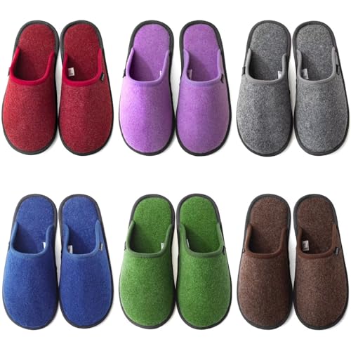 Washable Non-Slip House Slippers for Guests Set of 6 Pairs - Spa Hotel Party Travel