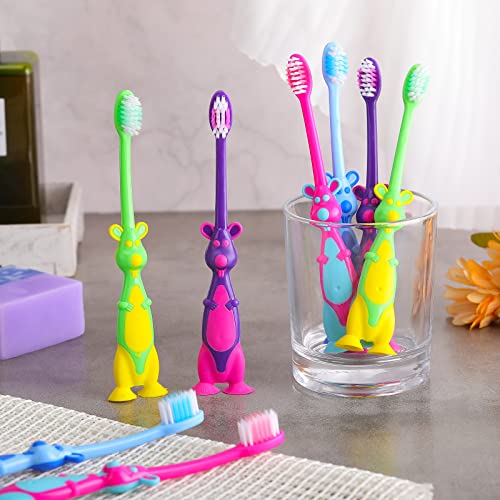 Gerrii 400 Pcs Kids Soft Kangaroo Shape Toothbrushes with Covers - Bulk Pack