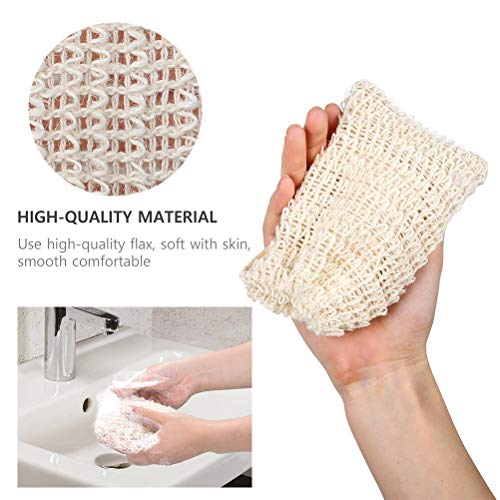 40Pack Soap Saver Bag Exfoliating Sisal Soap Pouch with Drawstring Bar Wooden Bead Foaming and Drying Exfoliating Net for Bath and Shower