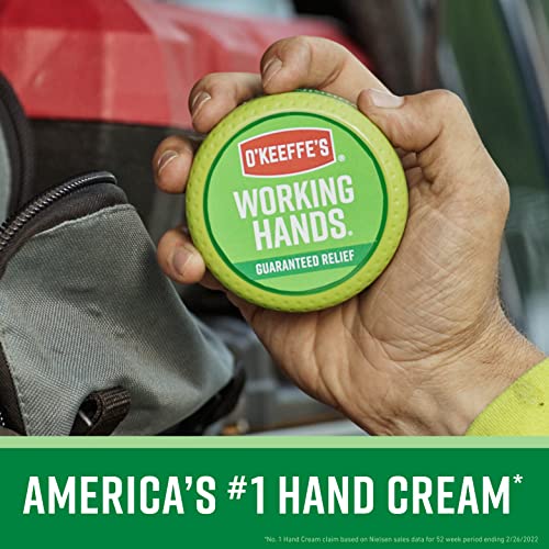 O'Keeffe's Working Hands Hand Cream (3.4 oz Jar) and Healthy Feet Foot Cream (3.2 oz Jar) - Repairing Skincare for Extremely Dry,Cracked Hands and Feet,Travel Size,(Pack of 4)
