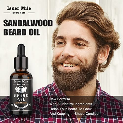 Comfy Mate Sandalwood Beard Grooming Kit for Men - Wash, Balm, Brush & Comb